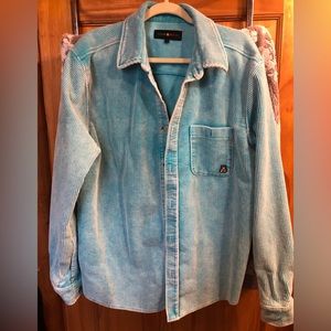 Teddy Fresh corduroy acid wash work shirt- aqua